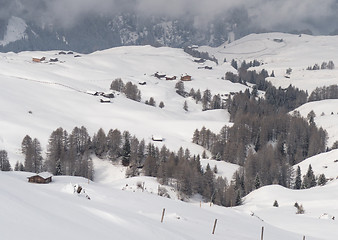 Image showing Huts in the mountains