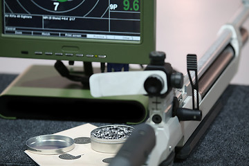 Image showing air rifle and 10m target monitor
