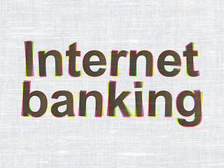 Image showing Currency concept: Internet Banking on fabric texture background