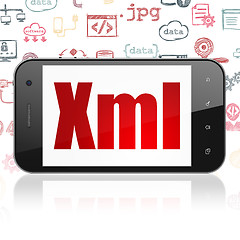 Image showing Software concept: Smartphone with Xml on display