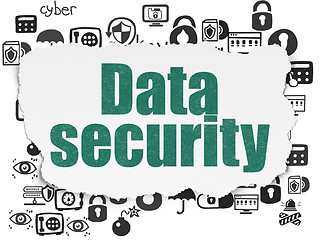 Image showing Protection concept: Data Security on Torn Paper background