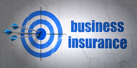 Image showing Insurance concept: target and Business Insurance on wall background