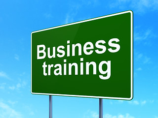 Image showing Studying concept: Business Training on road sign background