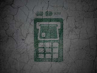 Image showing Money concept: ATM Machine on grunge wall background