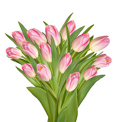 Image showing Bunch of Spring Tulips Flowers. EPS 10