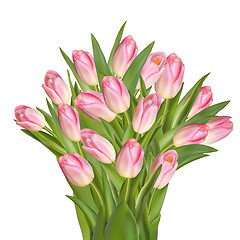 Image showing Bouquet of pink tulips. EPS 10