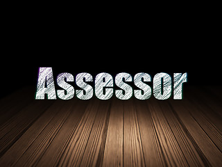 Image showing Insurance concept: Assessor in grunge dark room