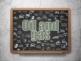 Image showing Manufacuring concept: Oil and Gas on School Board background