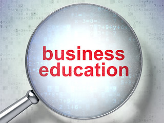 Image showing Learning concept: Business Education with optical glass