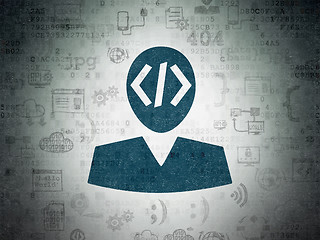 Image showing Database concept: Programmer on Digital Paper background