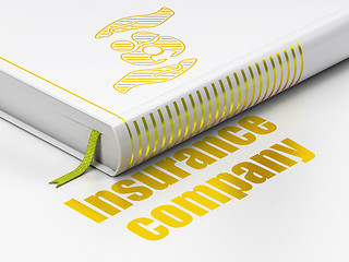 Image showing Insurance concept: book Family And Palm, Insurance Company on white background