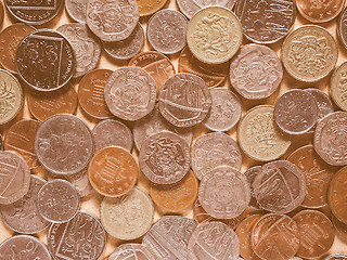 Image showing  Pound coins vintage