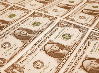 Image showing  Dollar notes 1 Dollar vintage