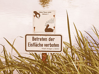 Image showing  Do not feed the ducks vintage