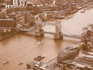 Image showing Retro looking Aerial view of London