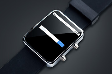 Image showing close up of smart watch internet browser search 