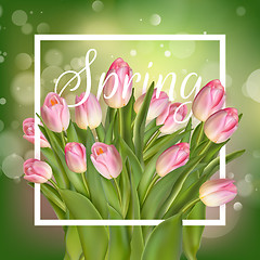 Image showing Beautiful Spring Background With Tulips. EPS 10