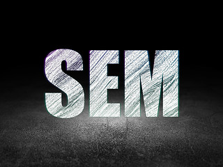 Image showing Marketing concept: SEM in grunge dark room