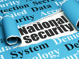 Image showing Protection concept: black text National Security under the piece of  torn paper