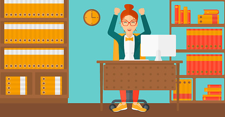 Image showing Woman working at office.