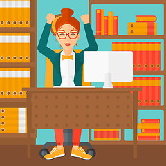 Image showing Woman working at office.