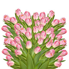 Image showing Beautiful realistic tulip bouquet. EPS 10