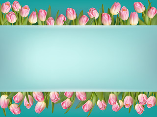 Image showing Greeting card with tulips. EPS 10