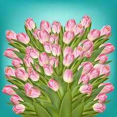 Image showing Beautiful realistic tulip bouquet. EPS 10