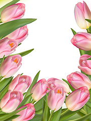 Image showing Tulip flowers forming an abstract border. EPS 10