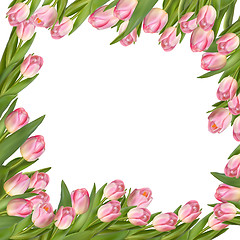 Image showing Tulip flower spring border. EPS 10
