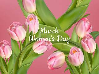 Image showing Womens day on March, with tulips number 8. EPS 10