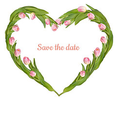 Image showing Save the date card with tulip. EPS 10