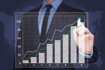 Image showing businessman drawing  graph, business strategy as concept