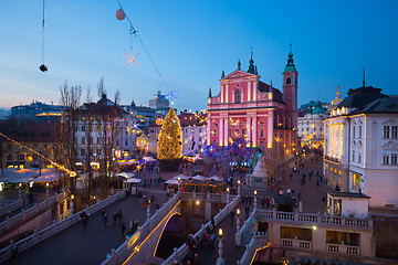 Image showing Ljubljana in  Christmas time, Slovenia.