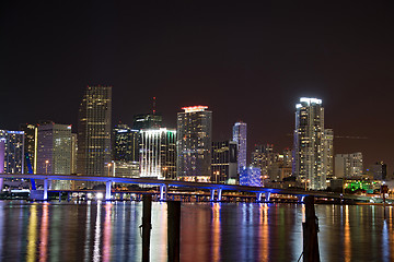 Image showing Night over Miami, Florida, USA