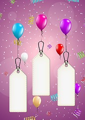 Image showing background with balloons and confetti