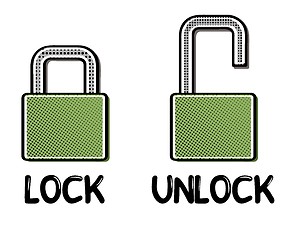 Image showing comic open and closed lock