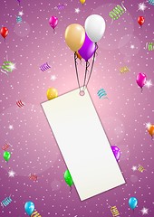 Image showing background with balloons and confetti