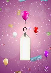 Image showing background with balloons and confetti