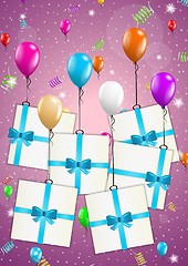 Image showing birthday card with balloons and gift