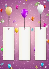 Image showing background with balloons and confetti