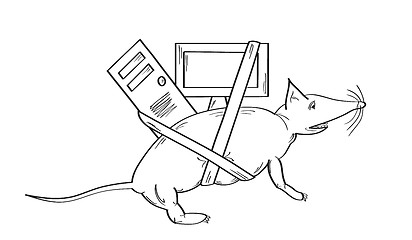 Image showing mouse animal and computer