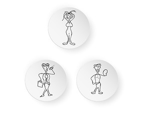 Image showing buttons with man, businessman and woman