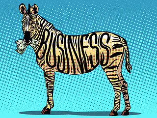 Image showing Business Zebra eats money