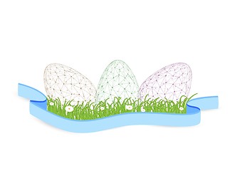 Image showing easter eggs created from messy connected dots