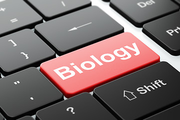 Image showing Studying concept: Biology on computer keyboard background