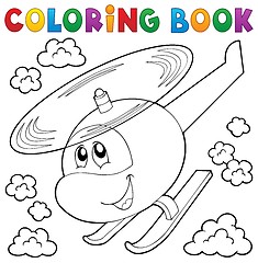 Image showing Coloring book helicopter theme 1