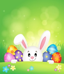 Image showing Easter eggs and lurking bunny theme 1