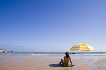 Image showing woman at the beach