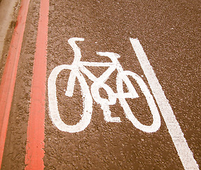 Image showing  Bike lane sign vintage